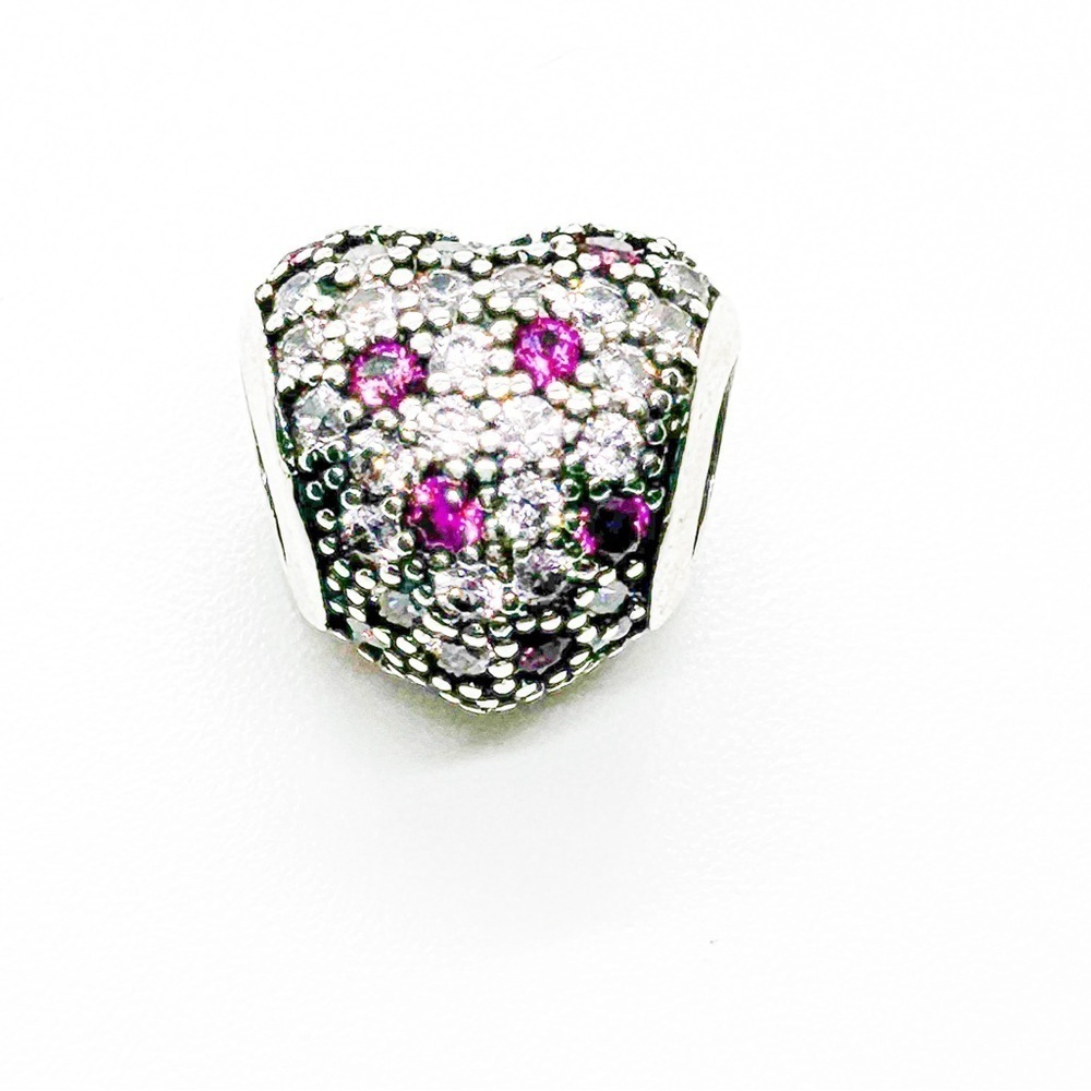 NWOT Pandora compatible pink heart charm - Picture 7 of 11